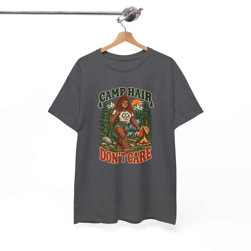 Camp Hair Don't Care T-Shirt — Retro Camping Graphic Tee