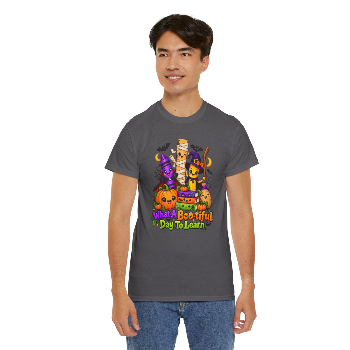 Halloween Teacher Tee — "What A Boo-tiful Day To Learn" Kids' Classroom Shirt