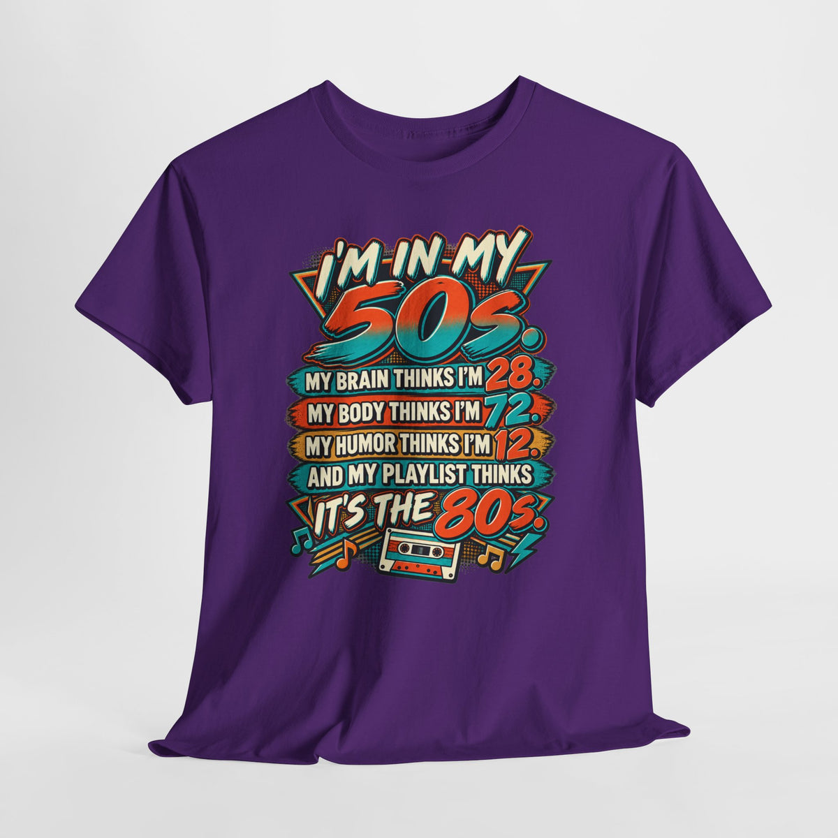 Retro 50s Birthday T‑Shirt — "I'm in My 50s" 80s Playlist Cassette Tee