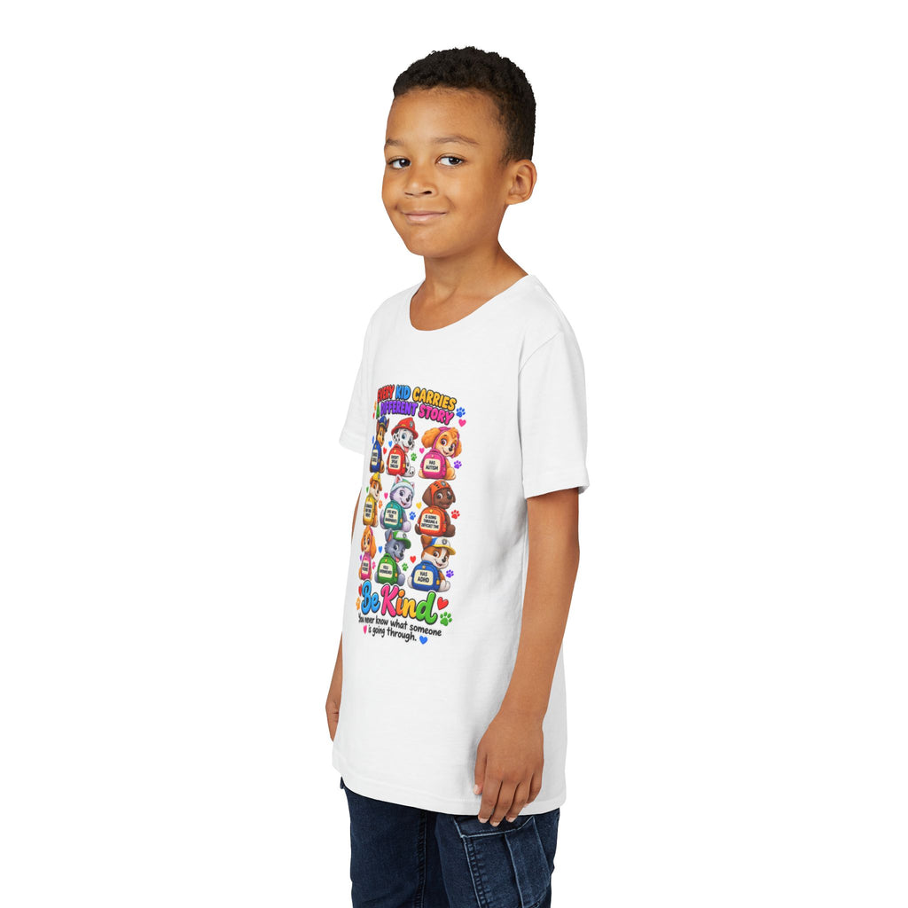 Be Kind Youth Short Sleeve Tee – Colorful Cartoon Character Shirt
