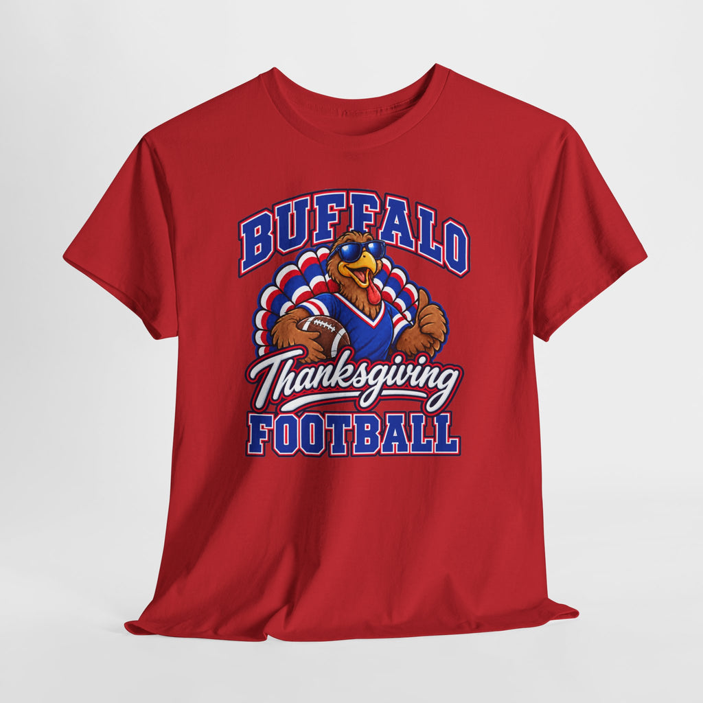 Buffalo Thanksgiving Football T-Shirt — Turkey Mascot Game Day Tee