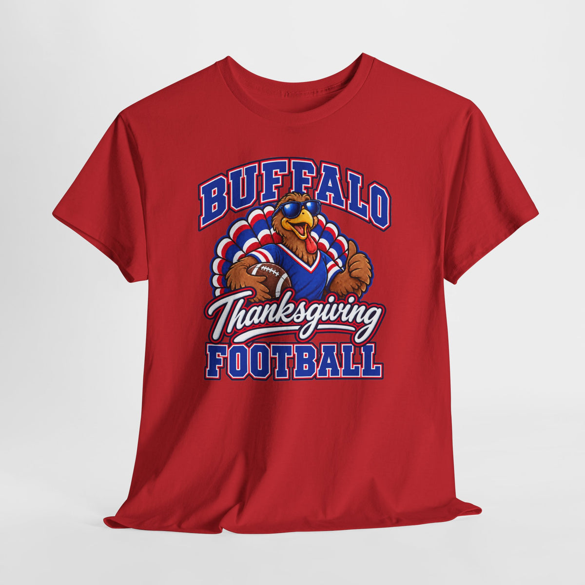 Buffalo Thanksgiving Football T-Shirt — Turkey Mascot Game Day Tee