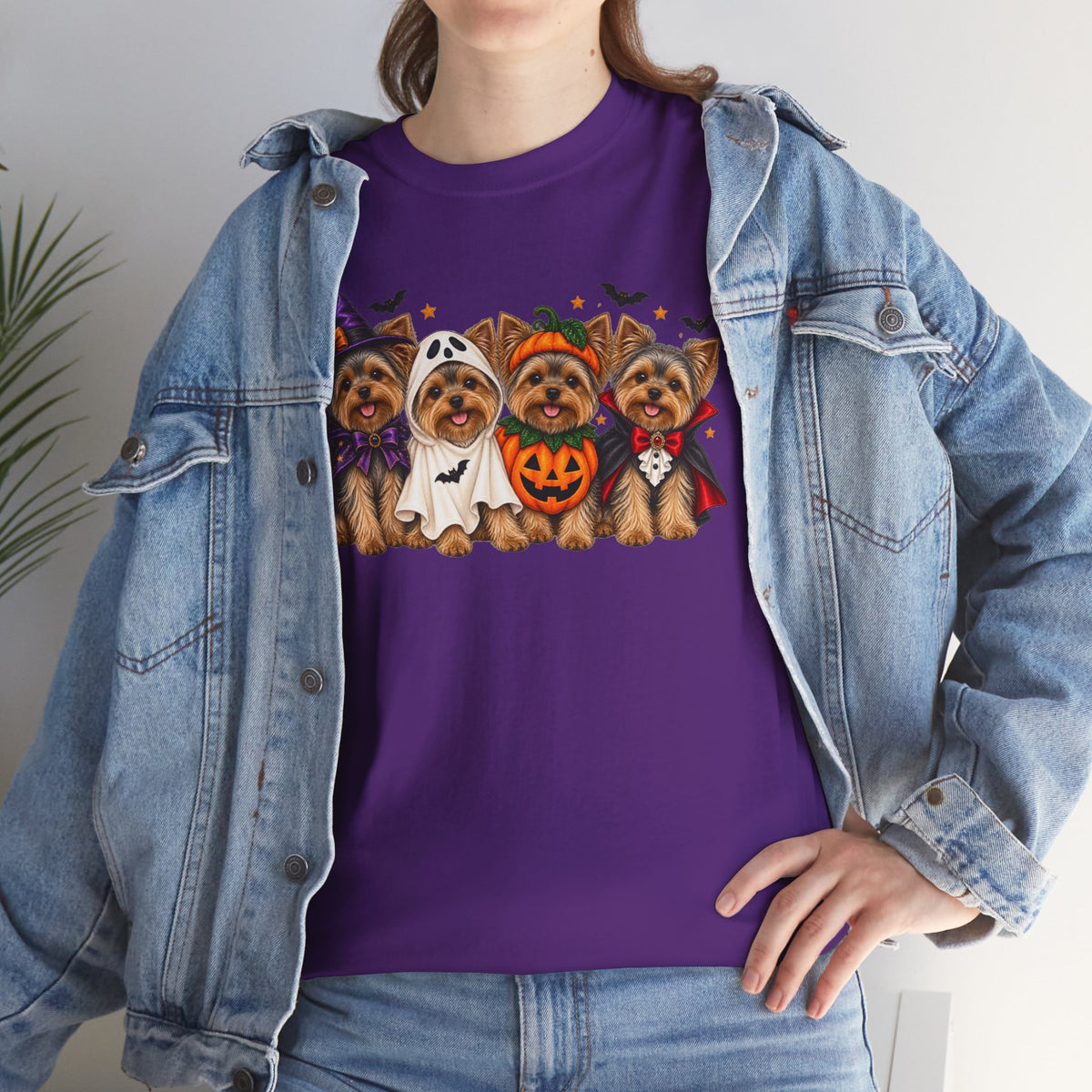 Halloween Yorkie T-Shirt — Cute Yorkies in Costumes (Pumpkin, Ghost, Witch, Vampire)