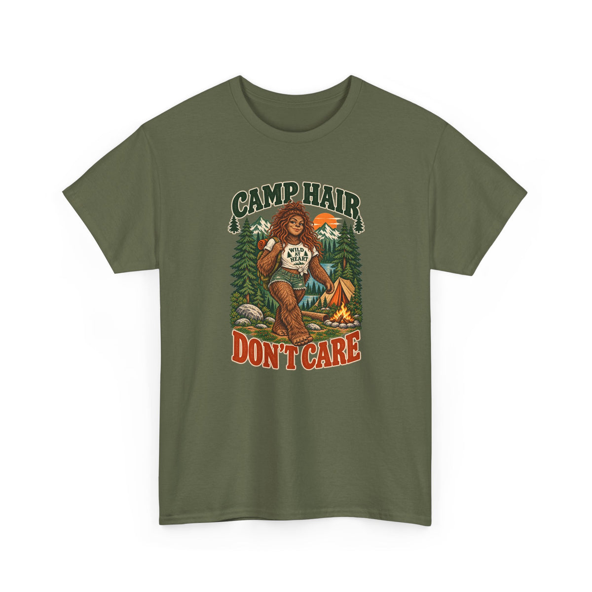 Camp Hair Don't Care T-Shirt — Retro Camping Graphic Tee