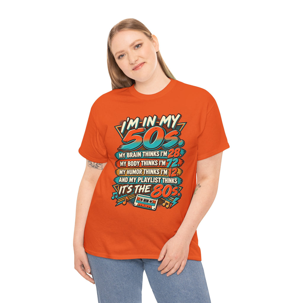 Retro 50s Birthday T‑Shirt — "I'm in My 50s" 80s Playlist Cassette Tee