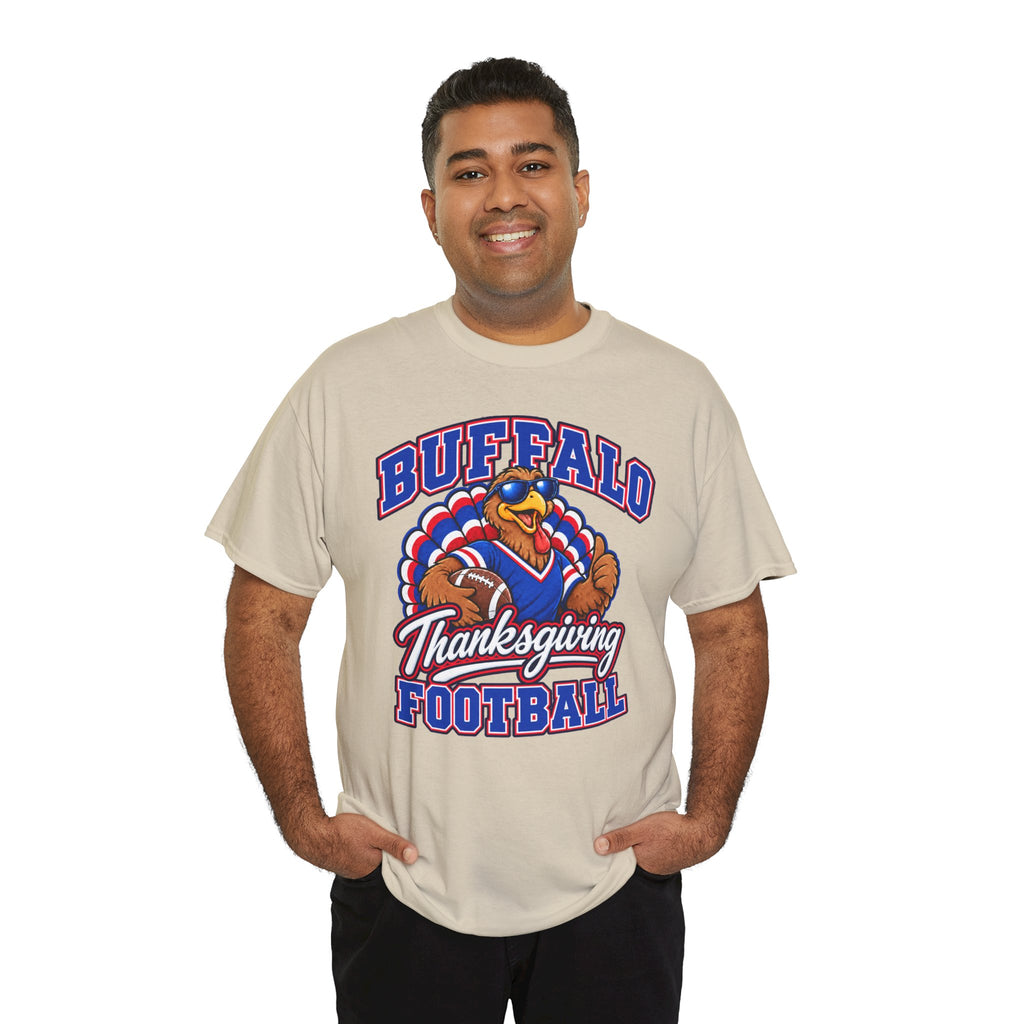 Buffalo Thanksgiving Football T-Shirt — Turkey Mascot Game Day Tee
