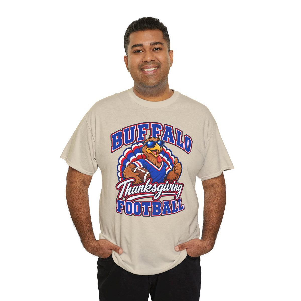 Buffalo Thanksgiving Football T-Shirt — Turkey Mascot Game Day Tee