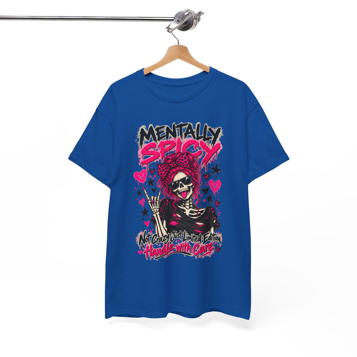 Mentally Spicy Skeleton Graphic T-Shirt