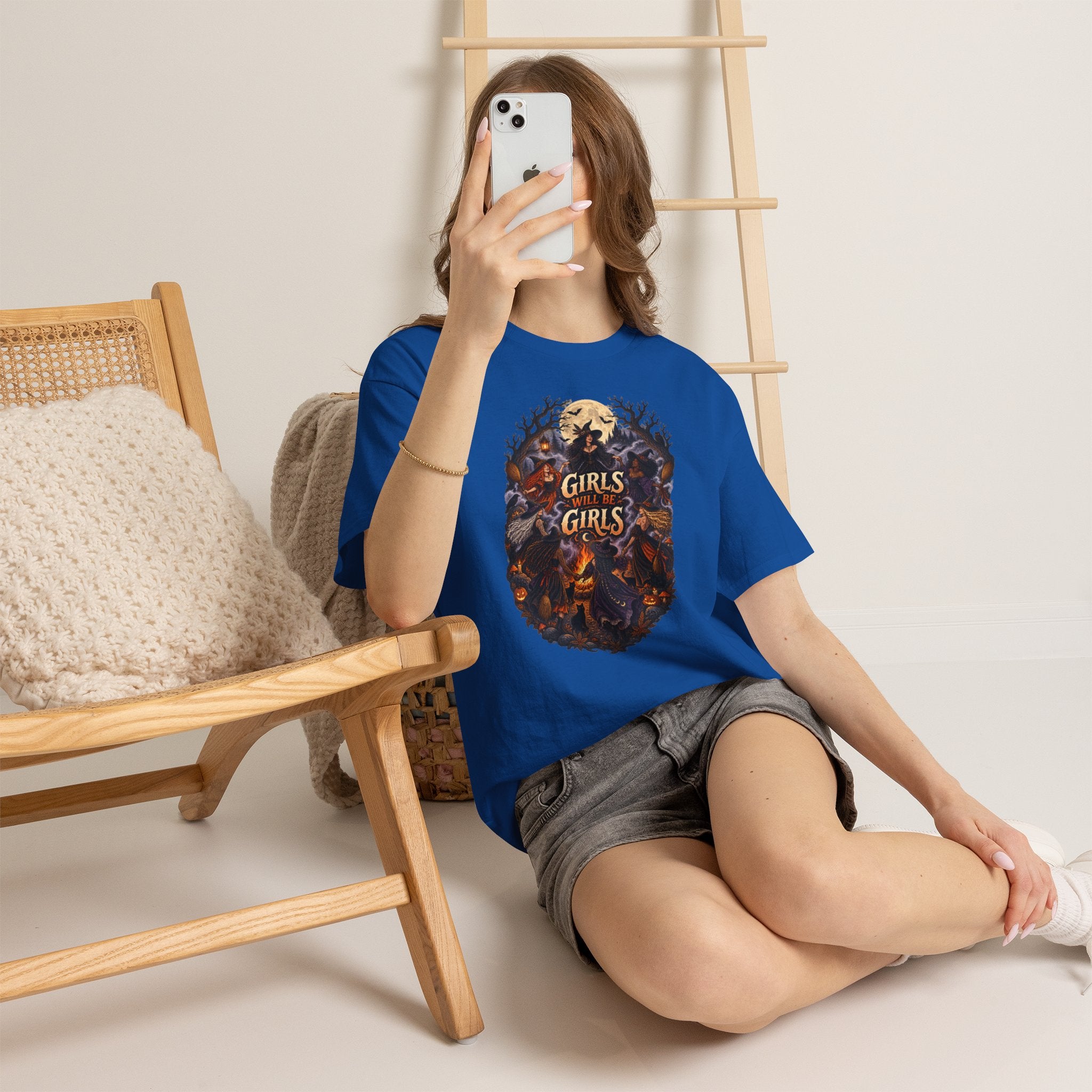 Girls Will Be Girls T-Shirt — Witchy Campfire Illustration Tee