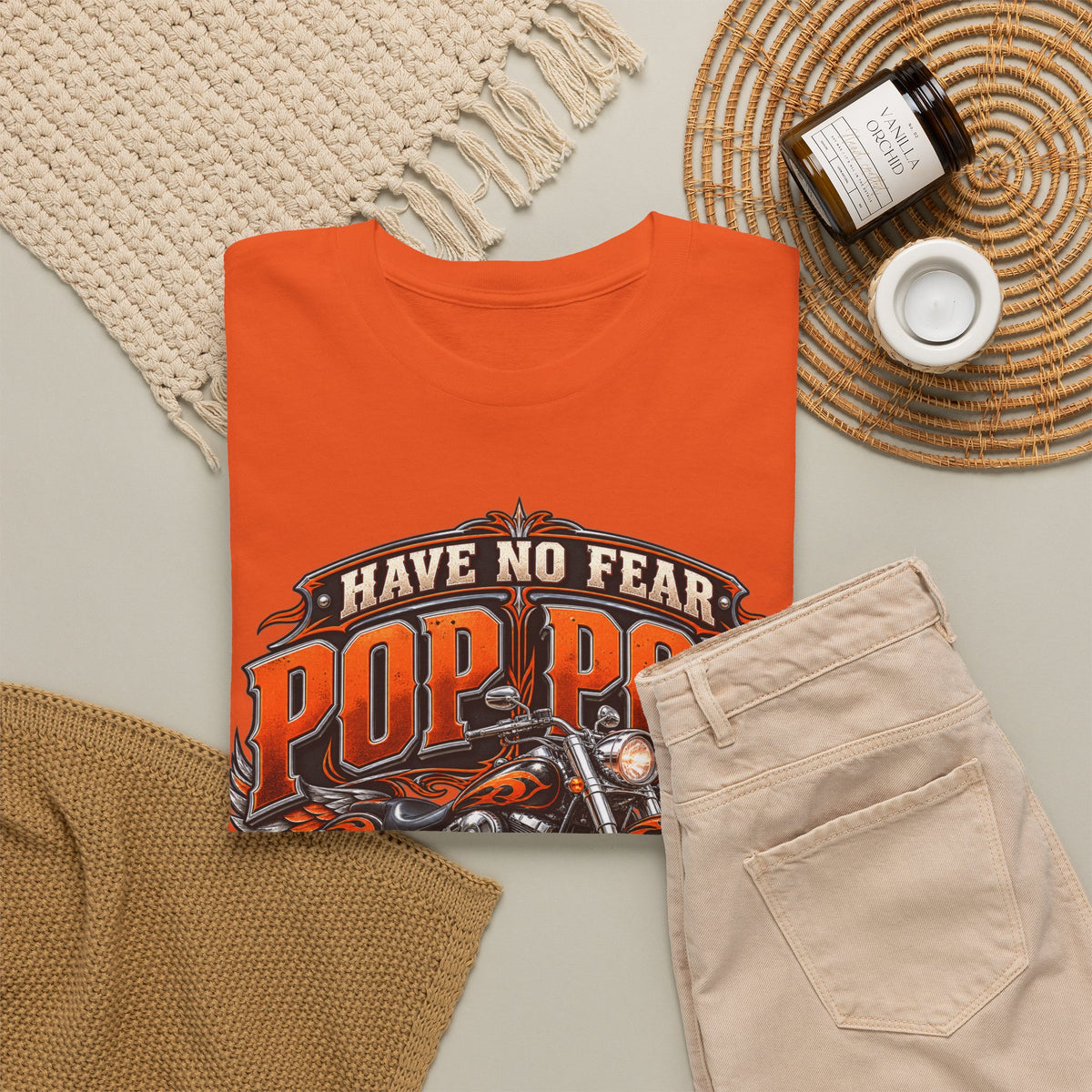 Pop Pop Is Here Motorcycle Dad T-Shirt