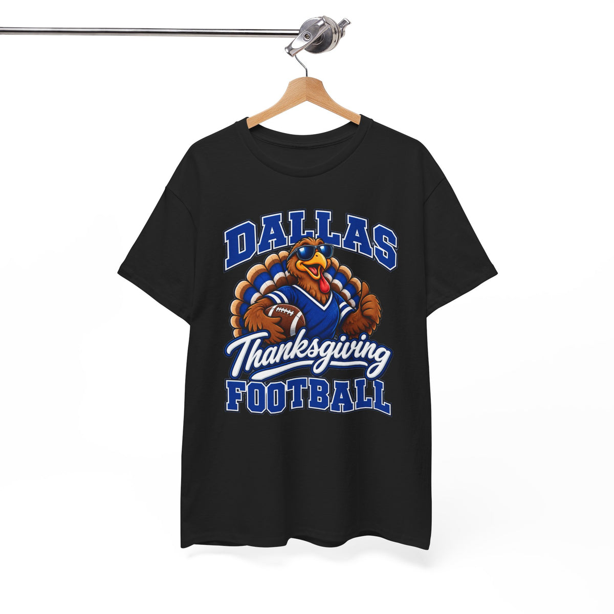 Dallas Thanksgiving Football T-Shirt — Turkey Mascot Game Day Tee