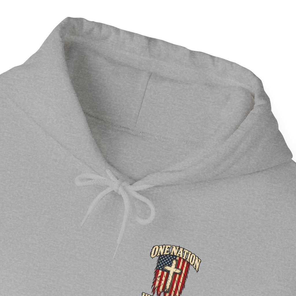 One Nation Under God Patriotic Cross Hoodie