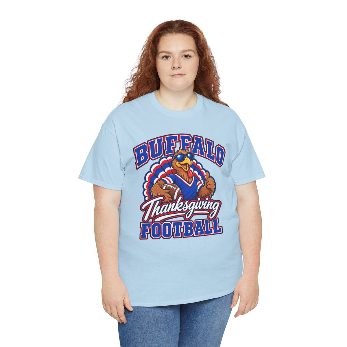 Buffalo Thanksgiving Football T-Shirt — Turkey Mascot Game Day Tee
