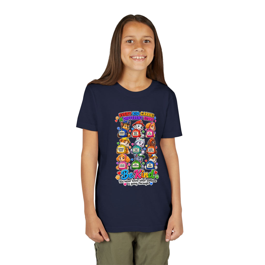 Be Kind Youth Short Sleeve Tee – Colorful Cartoon Character Shirt