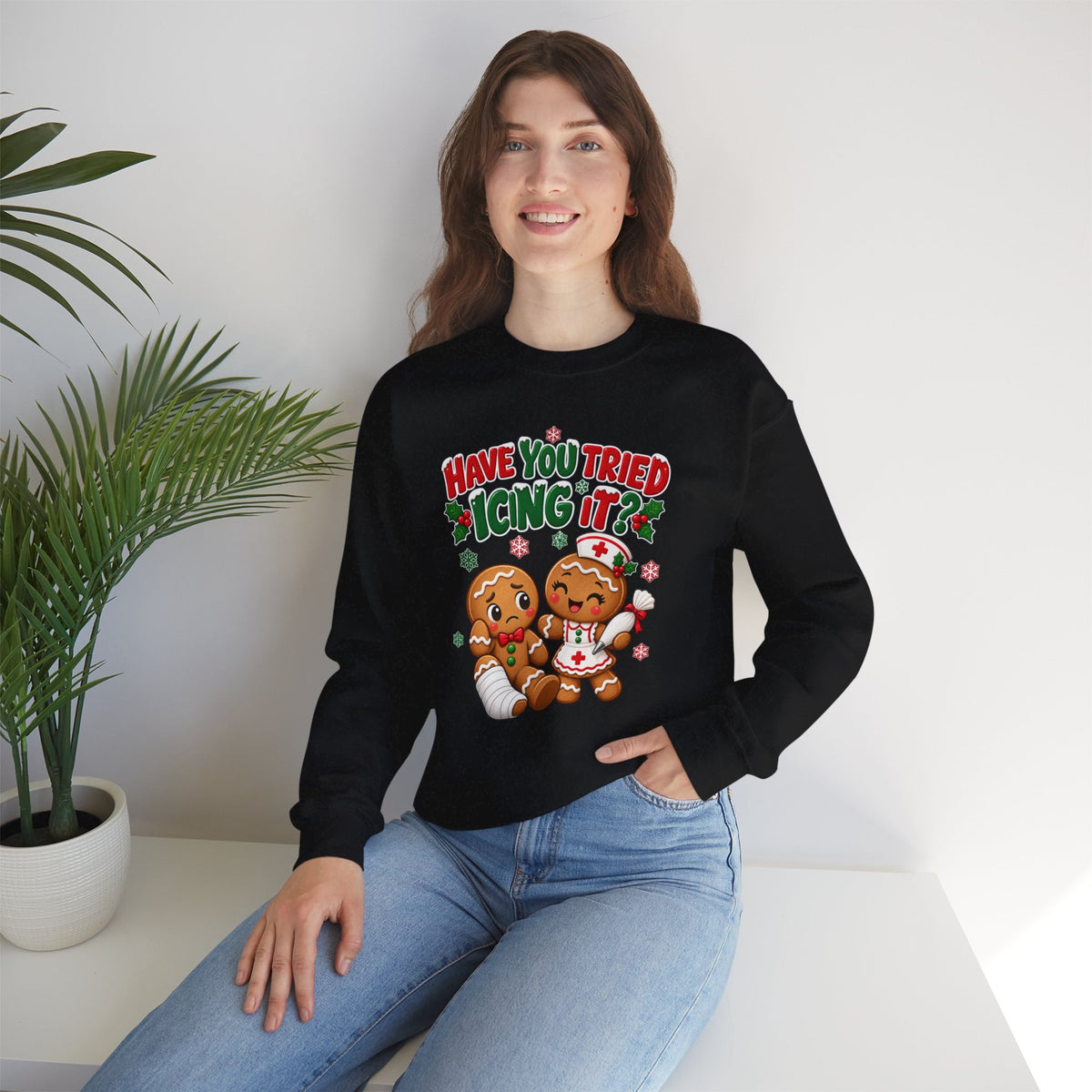 Have You Tried Icing It? Gingerbread Couple Christmas Sweatshirt
