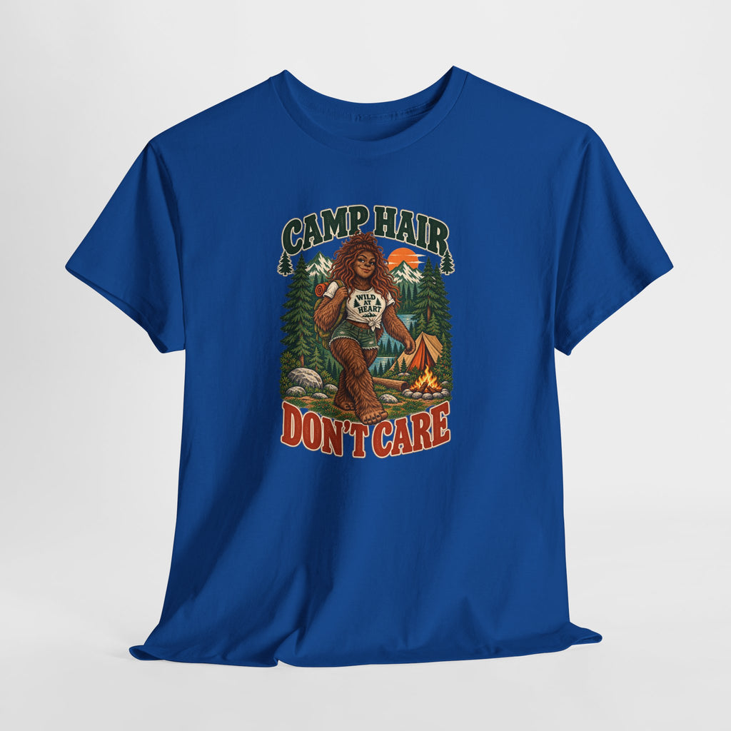 Camp Hair Don't Care T-Shirt — Retro Camping Graphic Tee