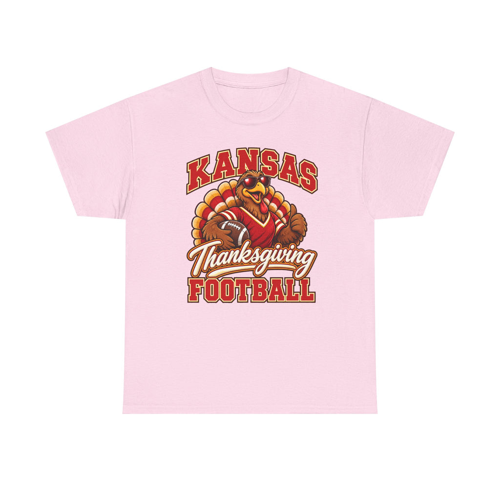 Kansas Thanksgiving Football T‑Shirt — Turkey Mascot Holiday Game Tee
