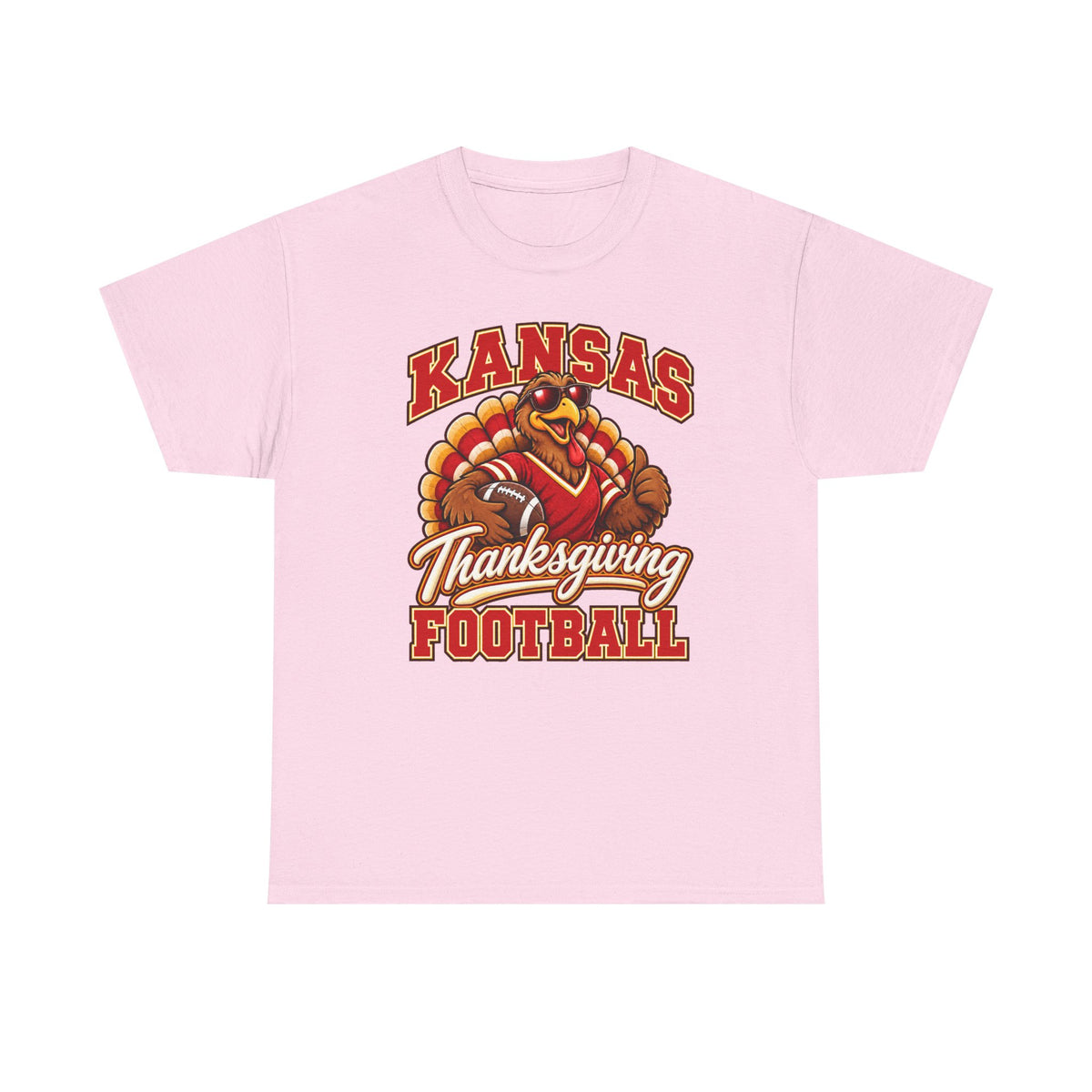 Kansas Thanksgiving Football T‑Shirt — Turkey Mascot Holiday Game Tee