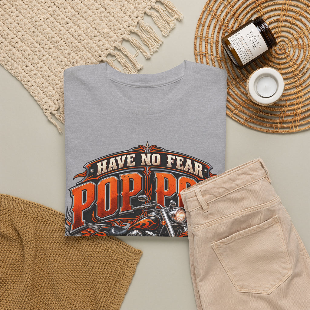 Pop Pop Is Here Motorcycle Dad T-Shirt