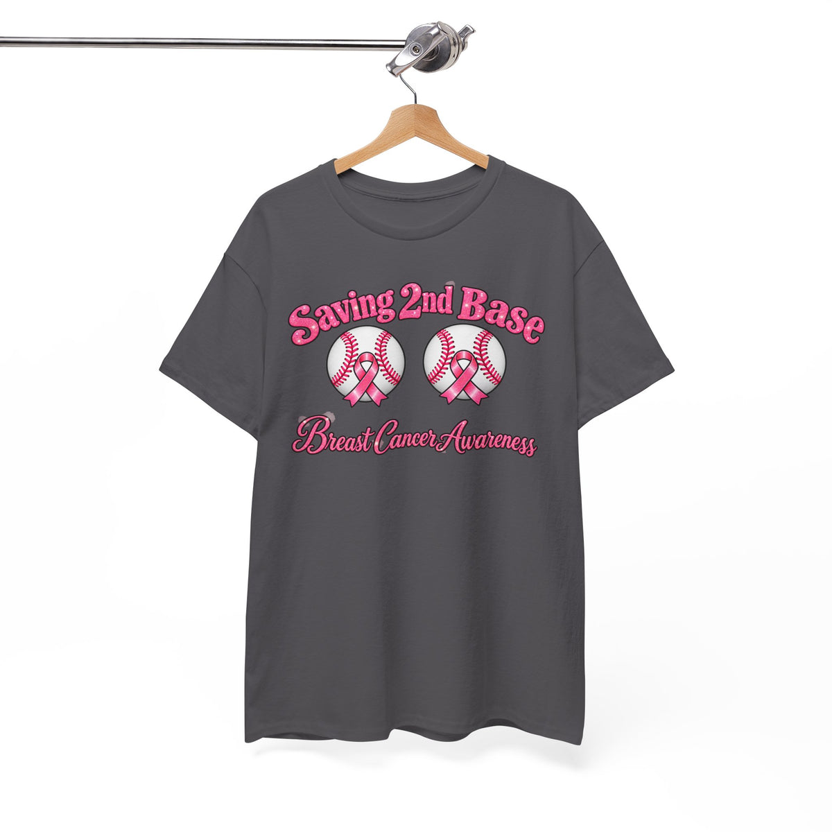 Saving 2nd Base Breast Cancer Awareness T-Shirt