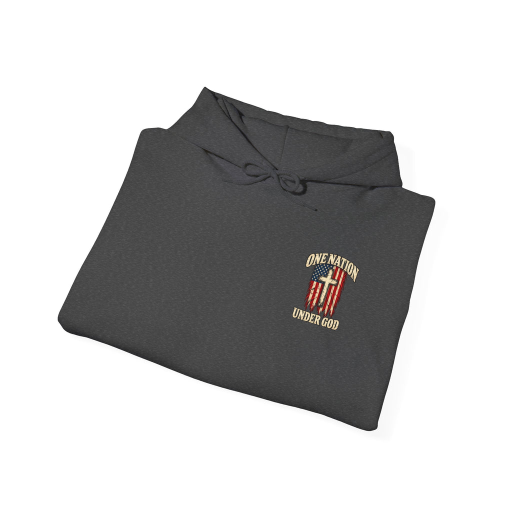 One Nation Under God Patriotic Cross Hoodie