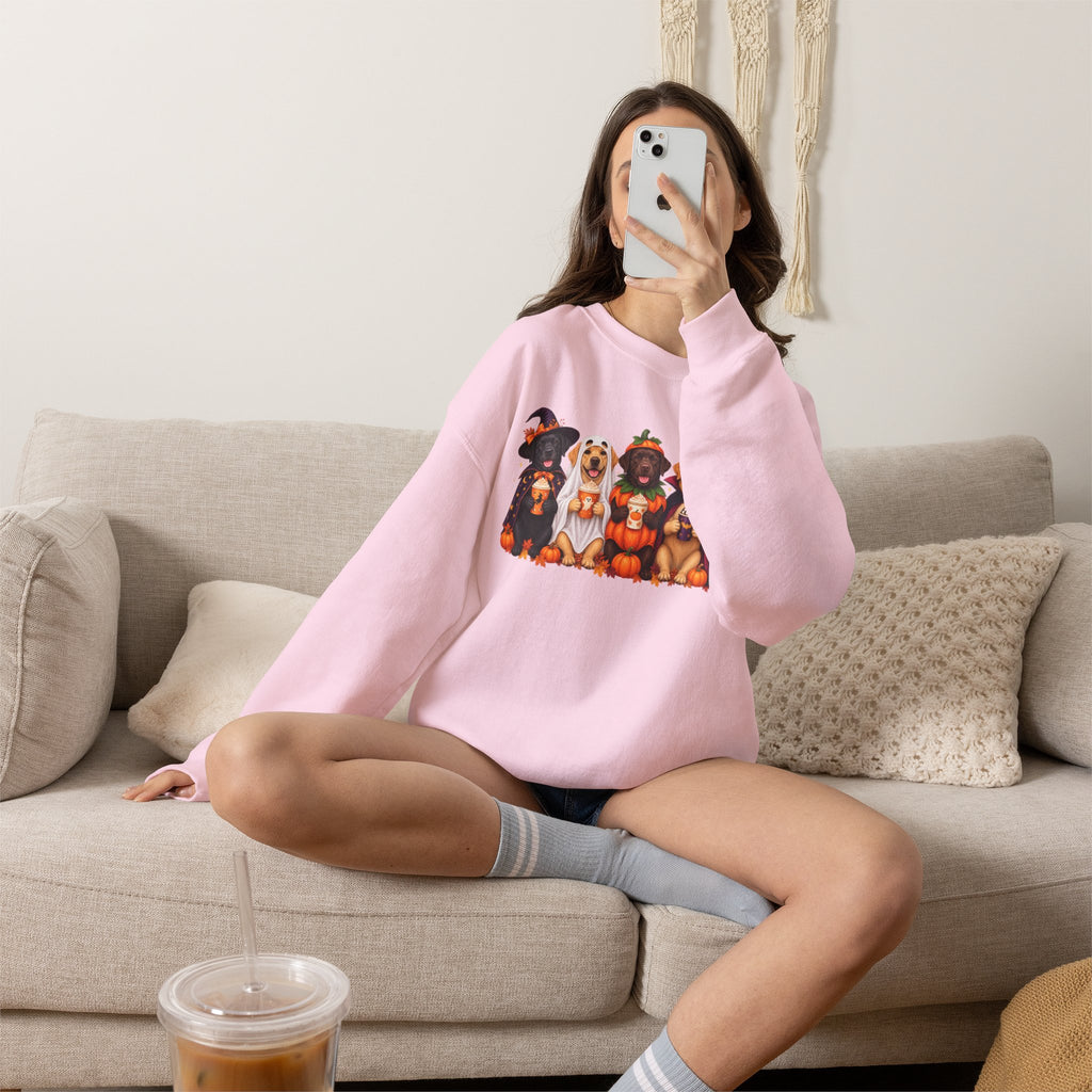Halloween Dogs Crewneck Sweatshirt — Cute Puppies in Costumes Fall Pullover