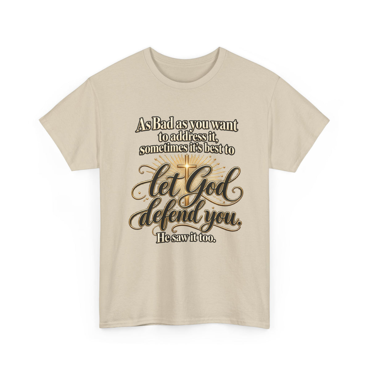 Let God Defend You Inspirational Christian T-Shirt
