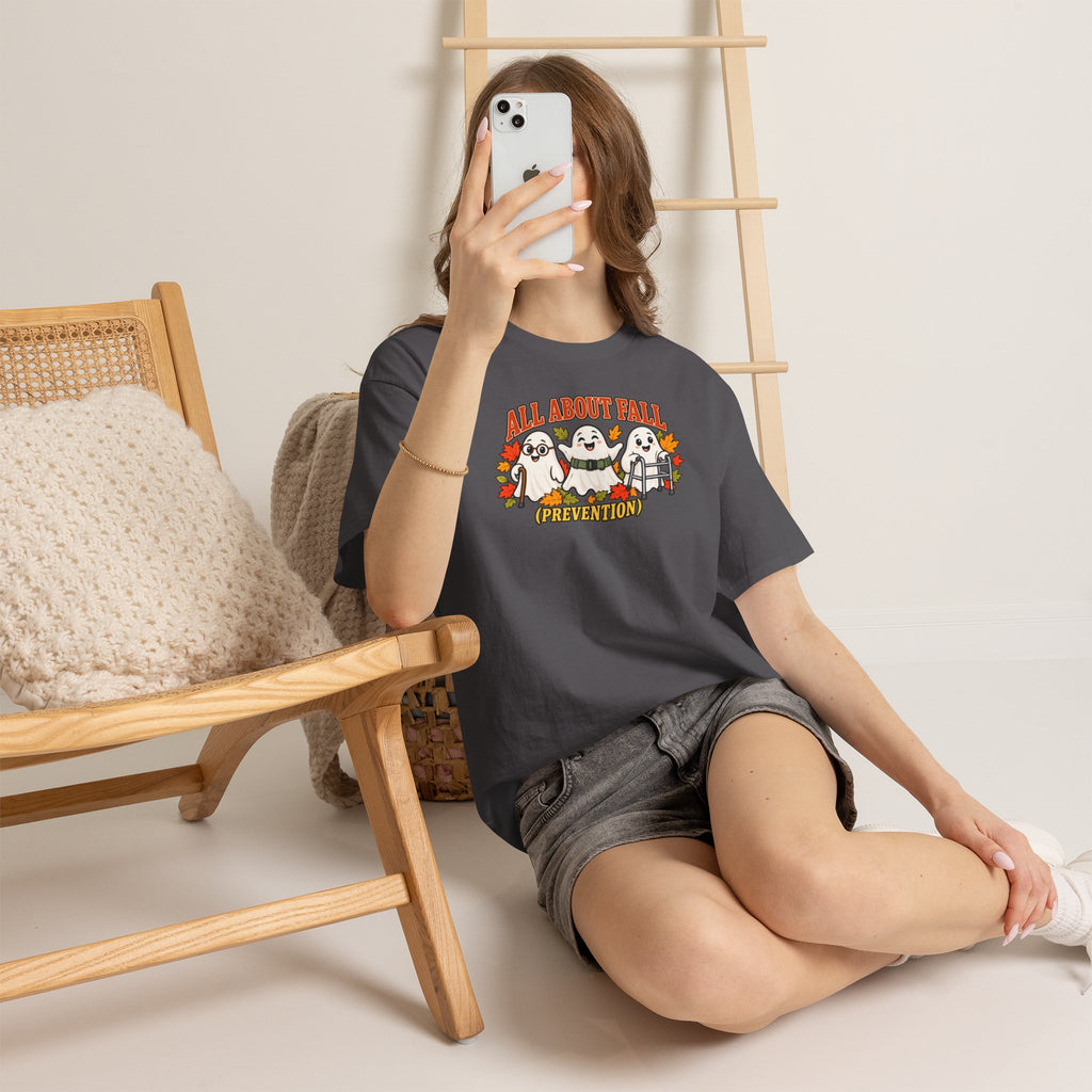 All About Fall (Prevention) Ghost Tee — Cute Halloween Autumn T-Shirt