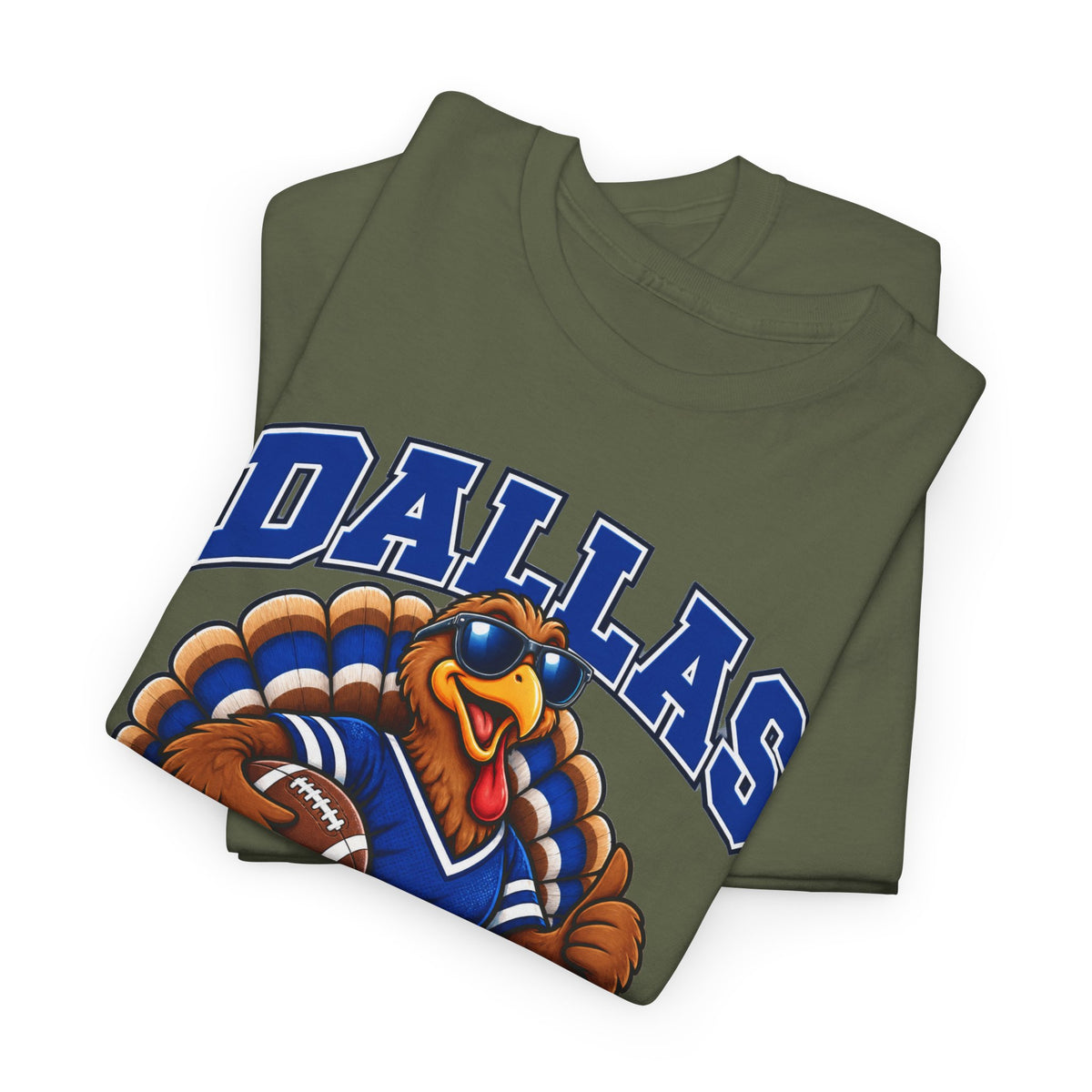 Dallas Thanksgiving Football T-Shirt — Turkey Mascot Game Day Tee