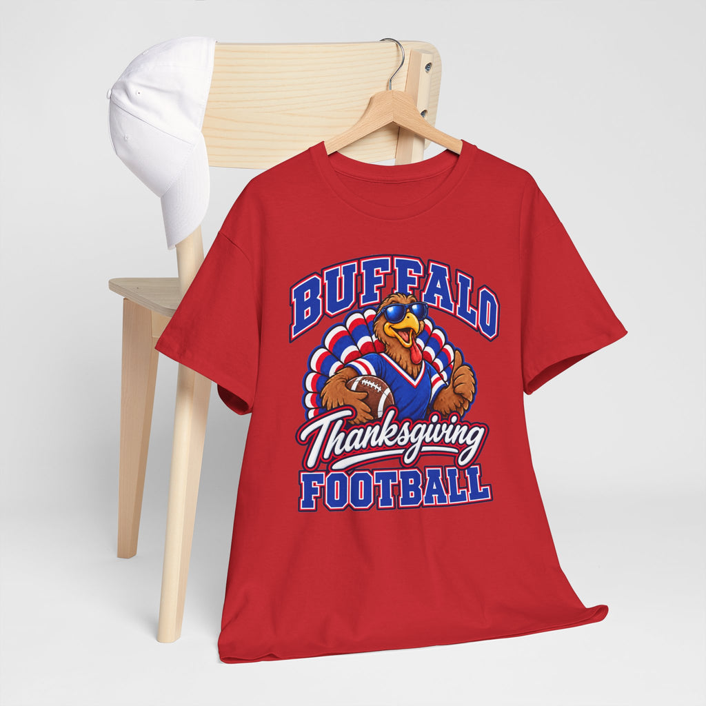 Buffalo Thanksgiving Football T-Shirt — Turkey Mascot Game Day Tee
