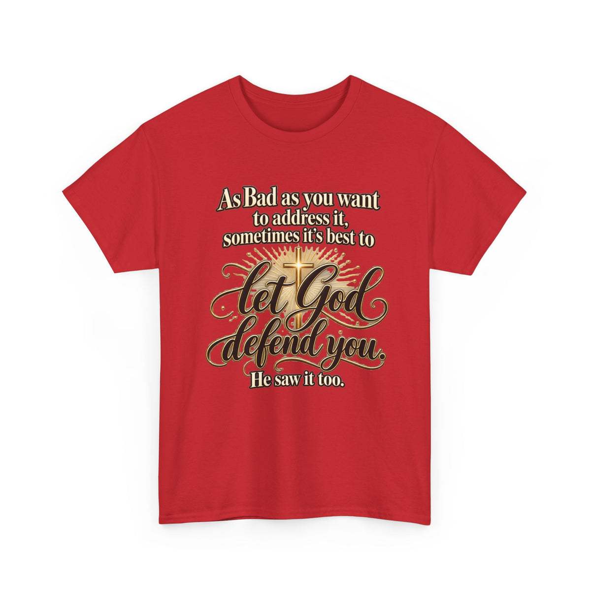 Let God Defend You Inspirational Christian T-Shirt