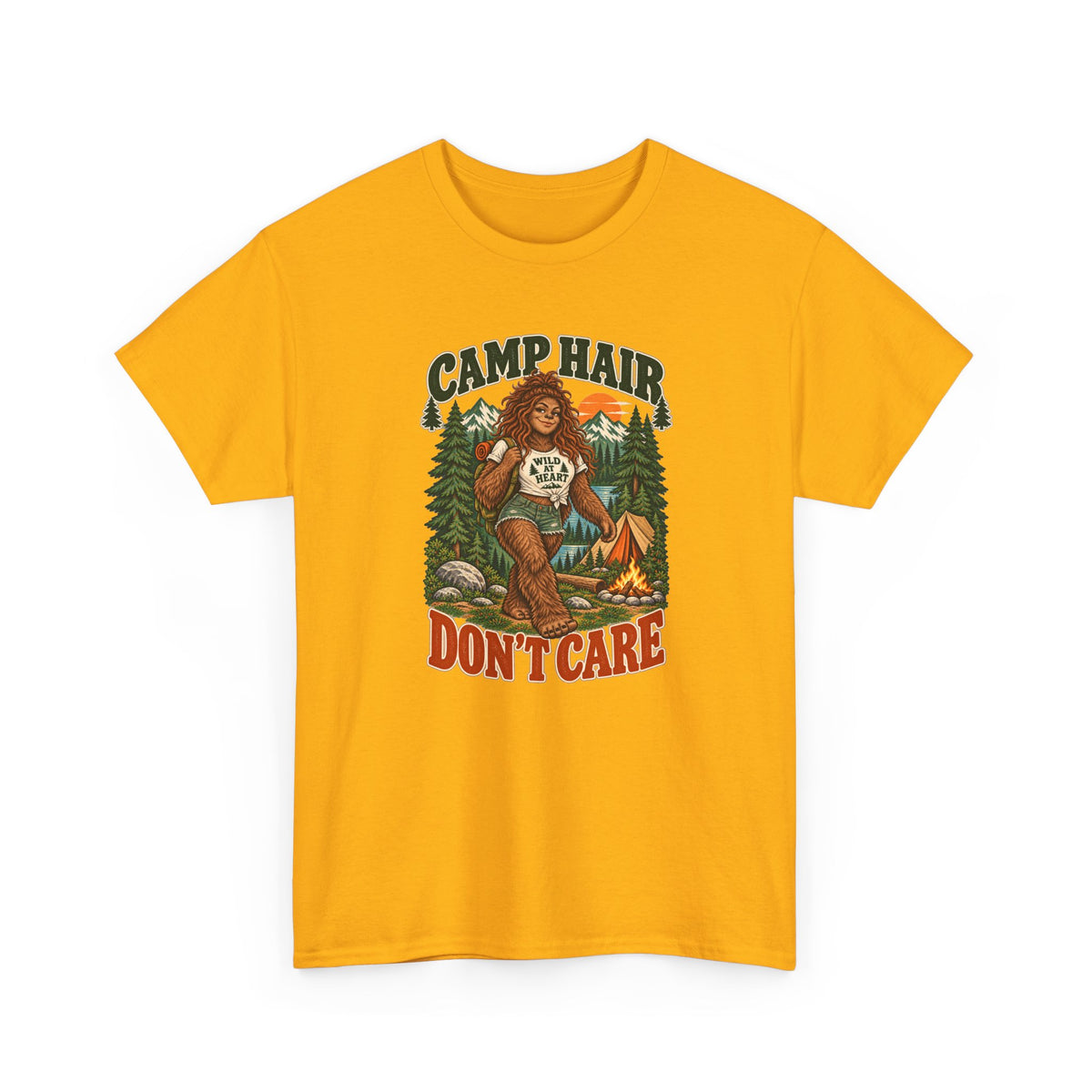 Camp Hair Don't Care T-Shirt — Retro Camping Graphic Tee