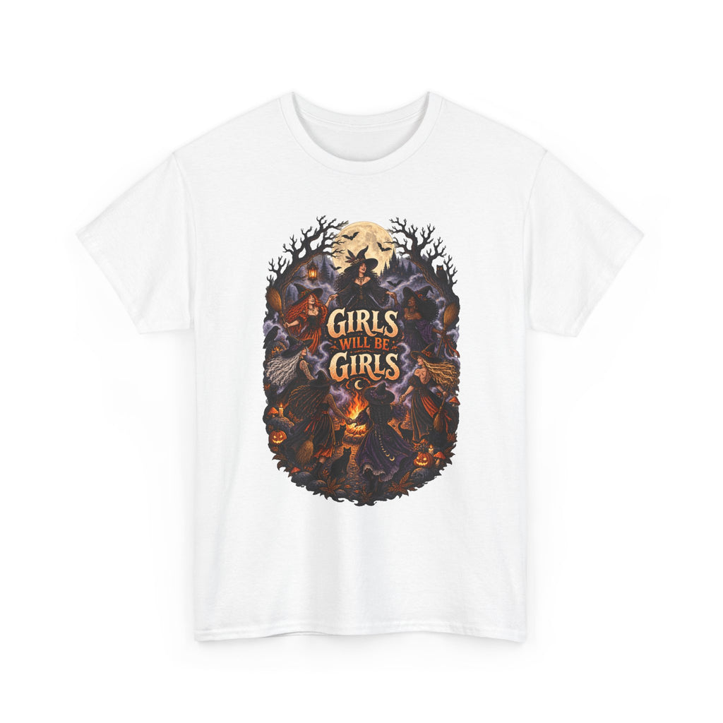Girls Will Be Girls T-Shirt — Witchy Campfire Illustration Tee