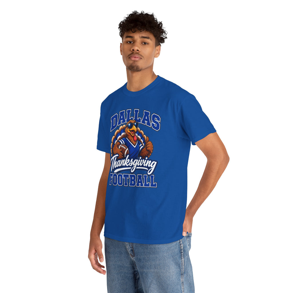 Dallas Thanksgiving Football T-Shirt — Turkey Mascot Game Day Tee