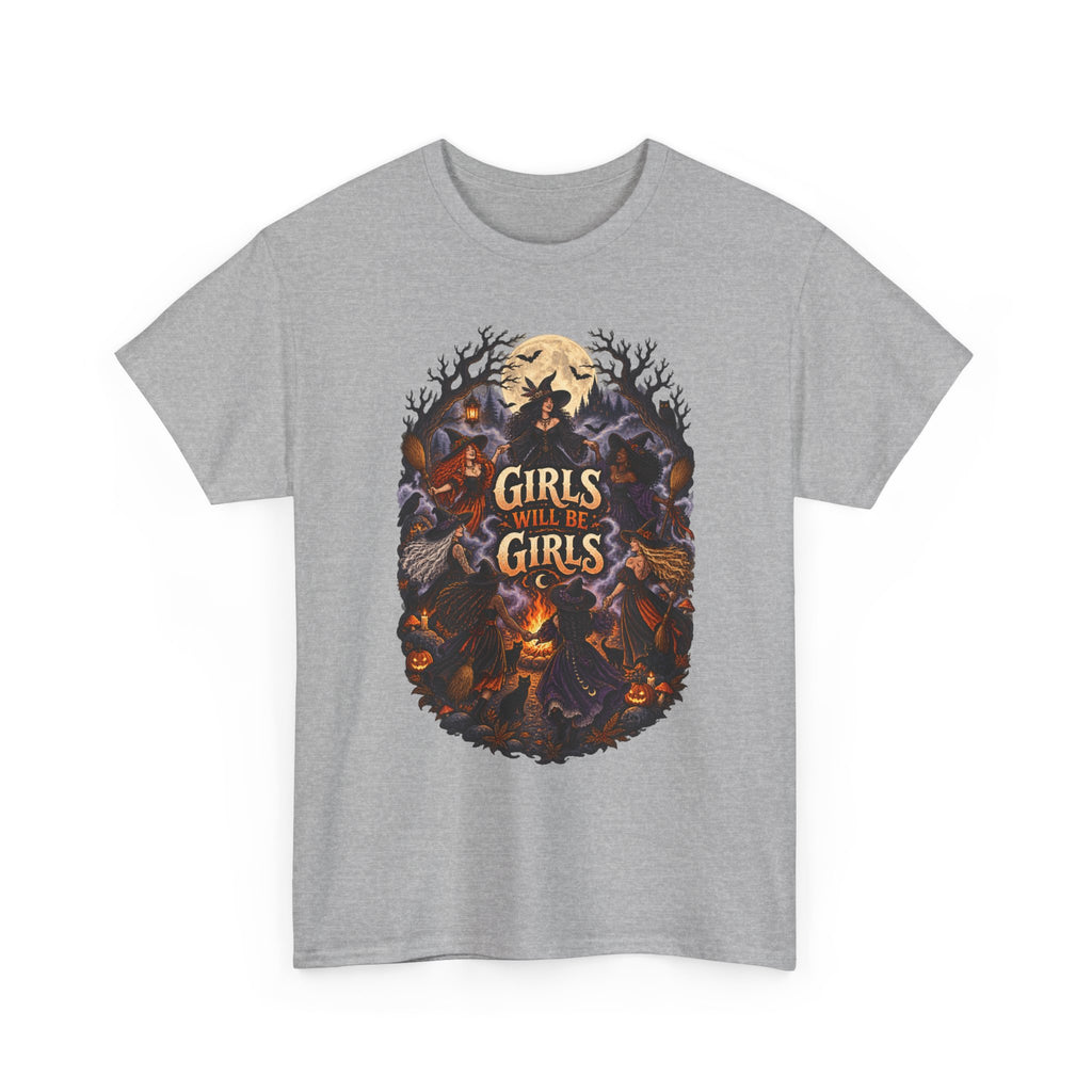 Girls Will Be Girls T-Shirt — Witchy Campfire Illustration Tee