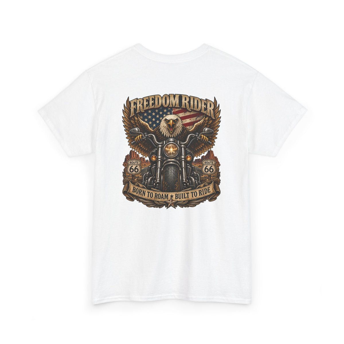 Freedom Rider Motorcycle T‑Shirt — Born to Roam Vintage Biker Tee