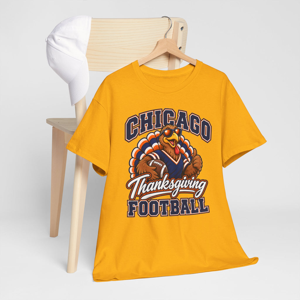 Chicago Thanksgiving Football T-Shirt — Turkey Mascot Game Day Tee