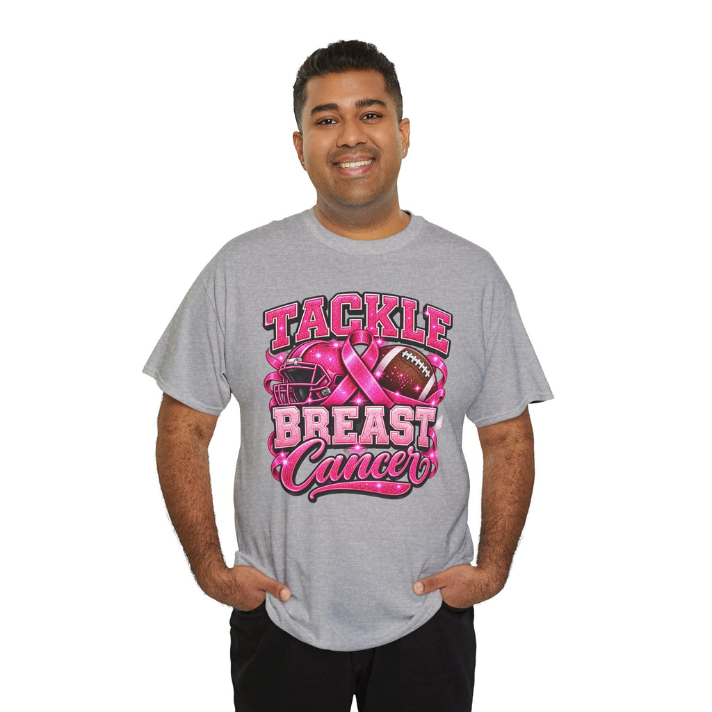 T-Shirt — "Tackle Breast Cancer" Pink Football Awareness Tee