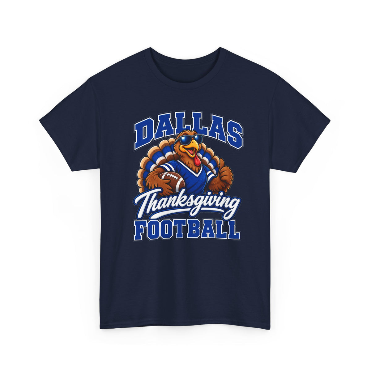 Dallas Thanksgiving Football T-Shirt — Turkey Mascot Game Day Tee