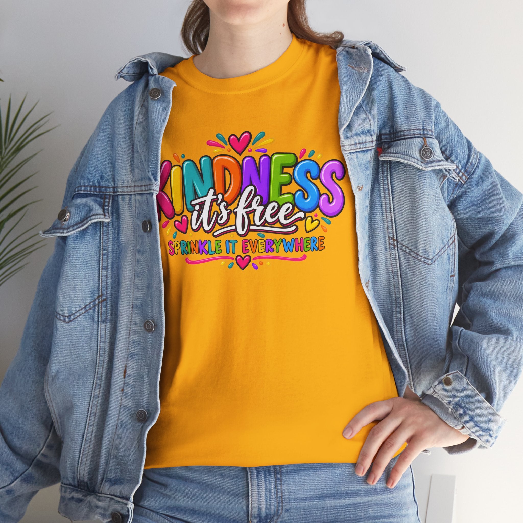 Kindness Is Free Rainbow Tee — Cute Positive Message T-Shirt