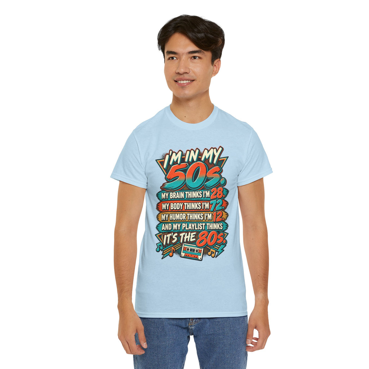 Retro 50s Birthday T‑Shirt — "I'm in My 50s" 80s Playlist Cassette Tee