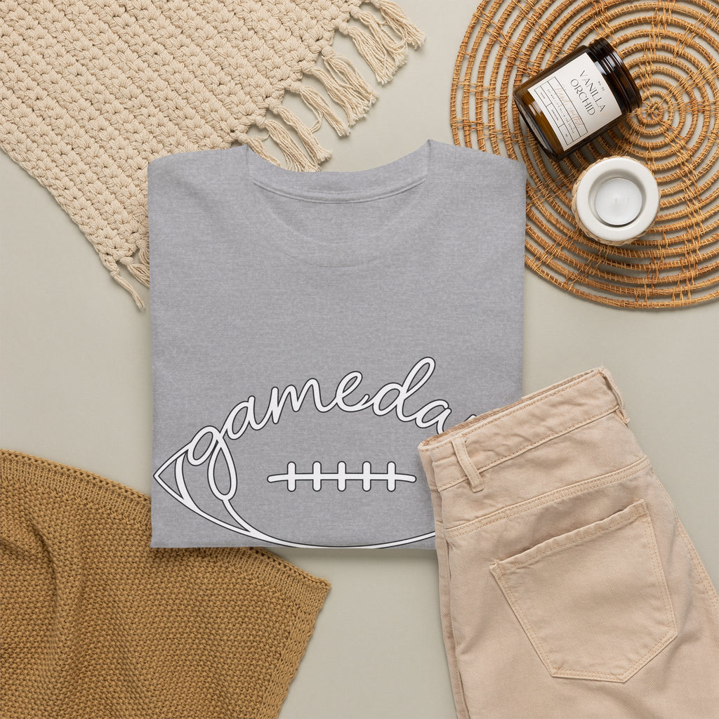 Gameday Football Tee — 'gameday' Script Football Graphic T-Shirt