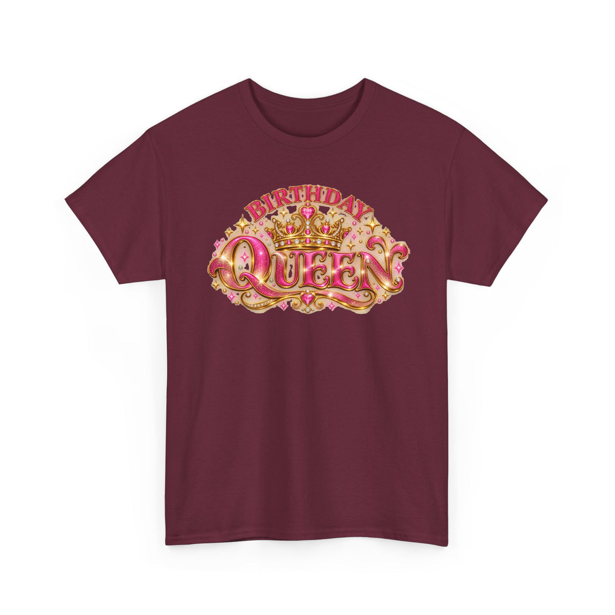 Birthday Queen Graphic T-Shirt | Pink & Gold Crown
