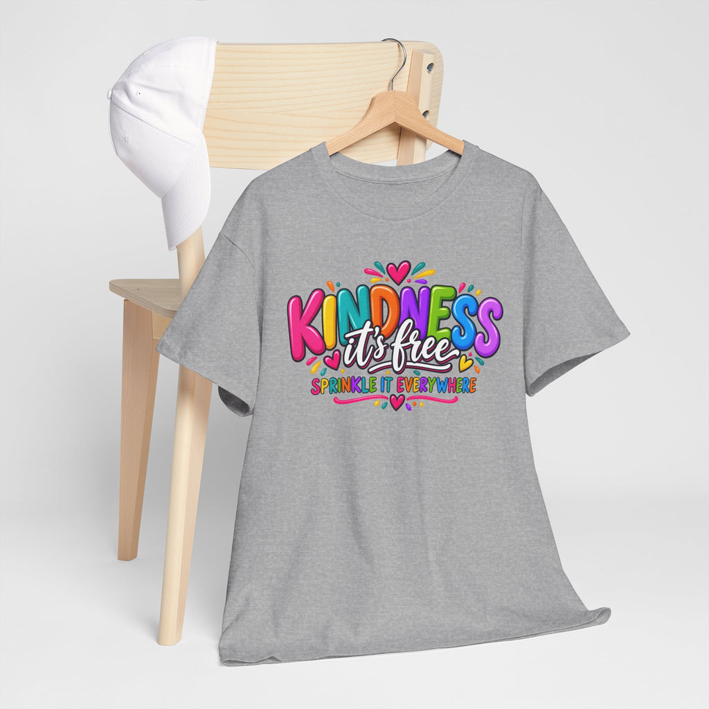 Kindness Is Free Rainbow Tee — Cute Positive Message T-Shirt