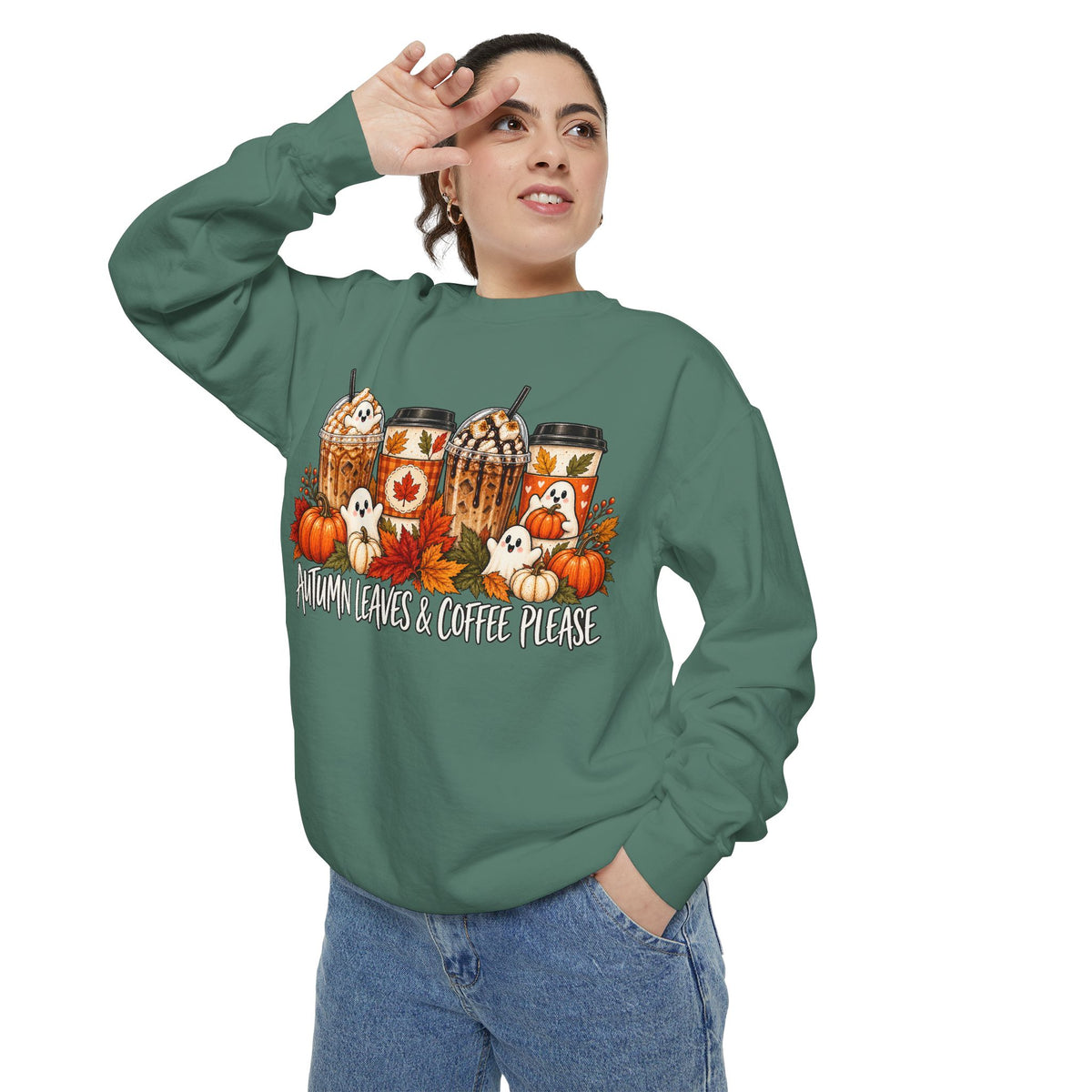 Pumpkin Spice Coffee Sweatshirt — Fall Coffee Lover Graphic Sweatshirt