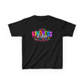 Kids Tee — "Kindness Is Free" Colorful Rainbow Graphic