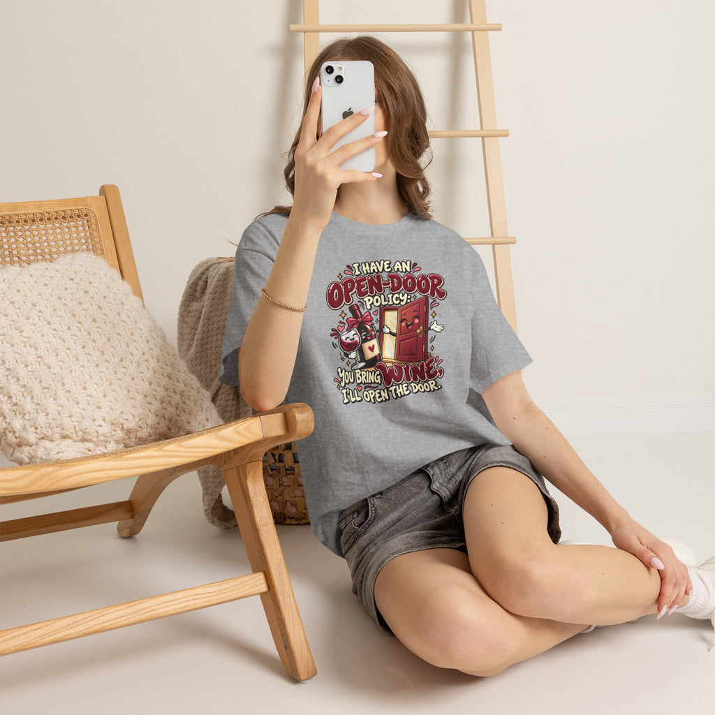 Open-Door Policy Wine Lover T-Shirt