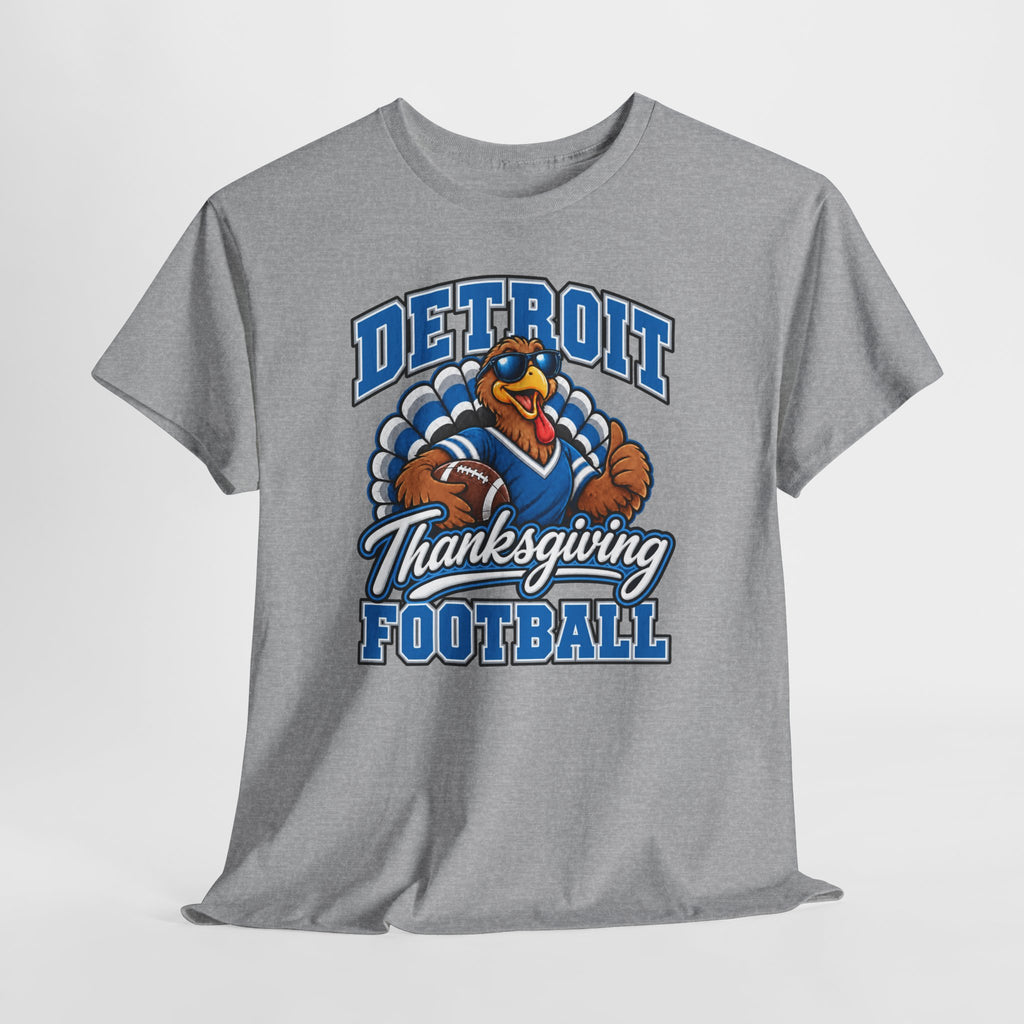 Detroit Thanksgiving Football Tee — Turkey Mascot Game Day Shirt