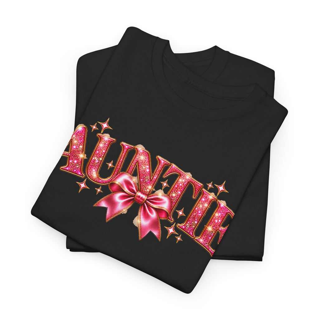 Auntie Graphic T-Shirt | Pink Bow Design