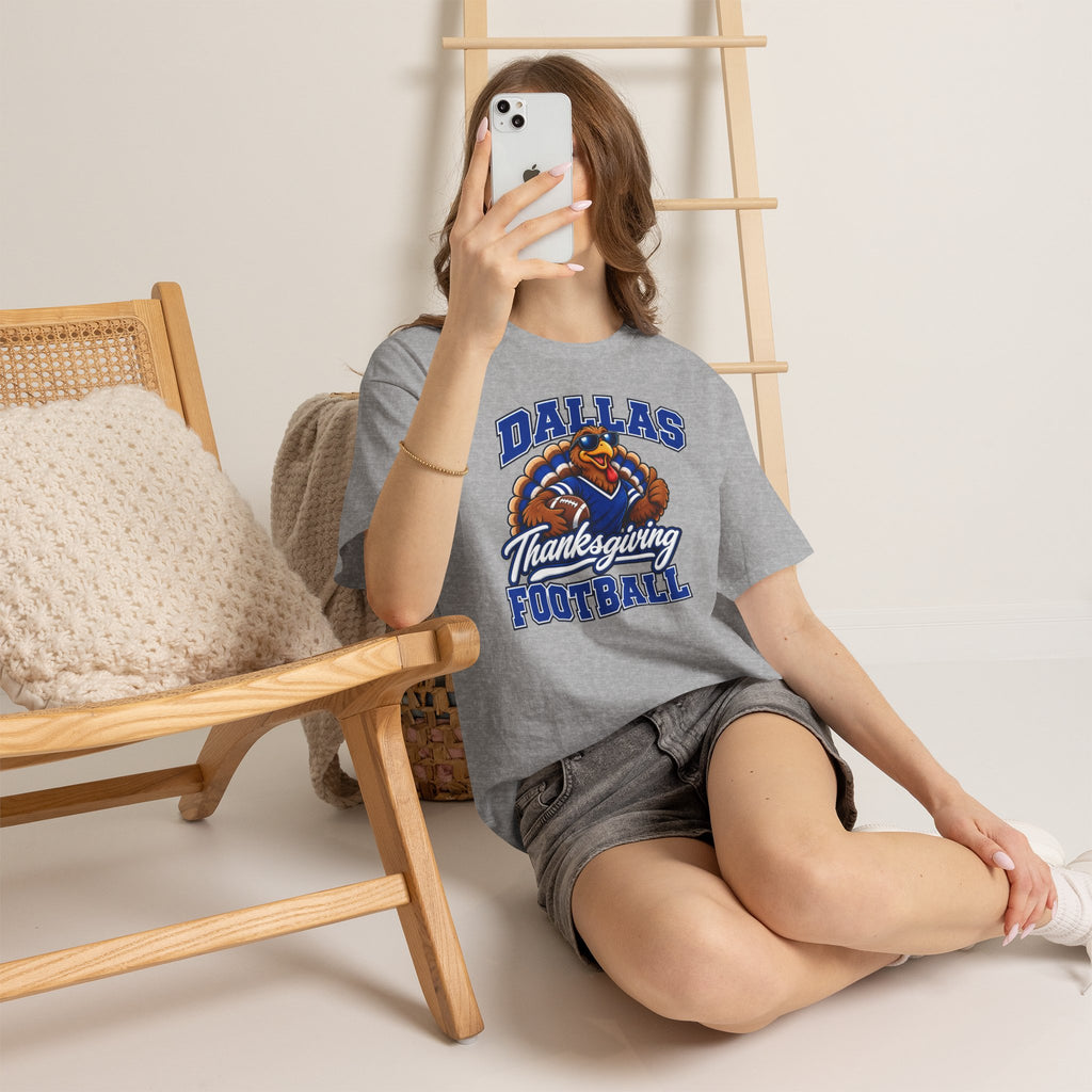Dallas Thanksgiving Football T-Shirt — Turkey Mascot Game Day Tee